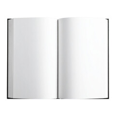 Naklejka premium Open book or magazine with blank white pages. Mockup for education or design. Isolated on transparent background