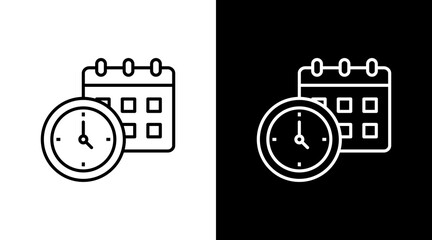 Deadline White Icon Set Design
