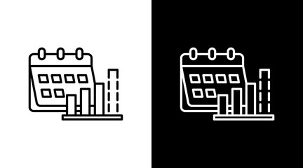 Monthly Overview White Icon Set Design