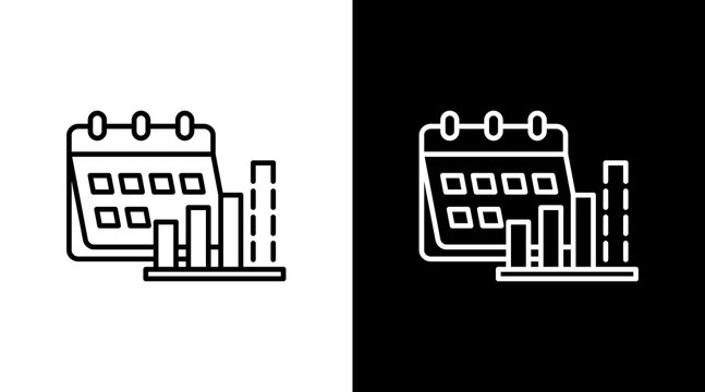 Monthly Overview White Icon Set Design
