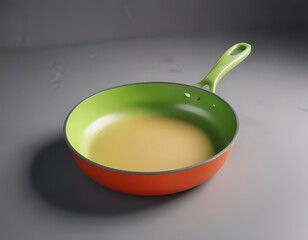 Brightly colored silicone frying pan with a smooth surface and soft handle ,  cooking supplies,  soft handles