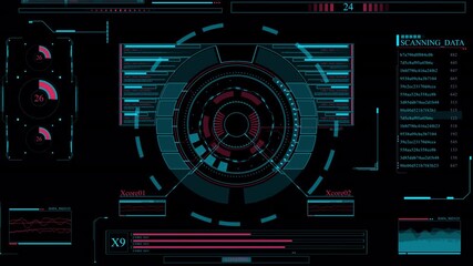 Futuristic HUD Interface - Advanced Technology Display. - Powered by Adobe