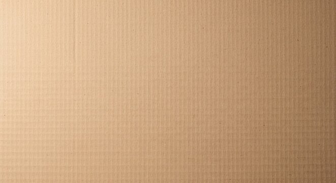 A plain, unadorned cardboard box with a neutral beige color and a corrugated texture.