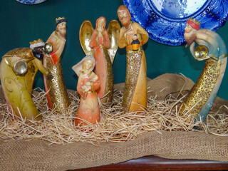 Cormorant bird perched on a post in rippling water