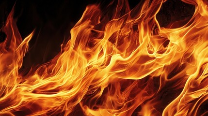 Vibrant Flames Dancing in the Darkness with Intense Energy