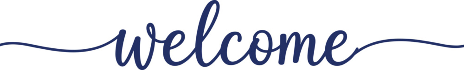 Elegant welcome text typography vector design with decorative swirls, perfect for greeting cards, invitations, posters, signage, and home decoration. © MDTanvir