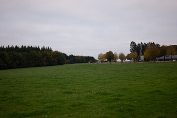Obraz premium rural landscape in Luxembourg on a warm evening