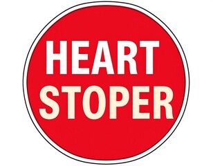 Obraz premium Bold, circular sign with white text warning about cardiac arrest