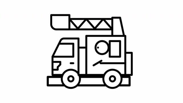 fire truck animation motion icon video