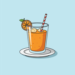 Fresh Orange Juice Vector Illustration