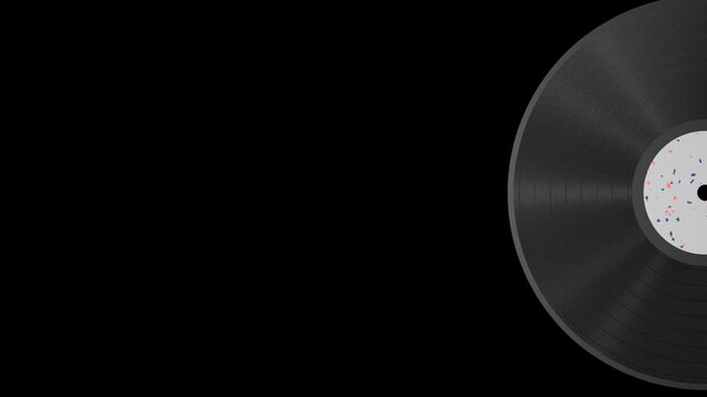 Vinyl record scratch music audio classic transparent background 3d animation, ideal for themes related to vintage sound, dj culture, entertainment, and retro design projects