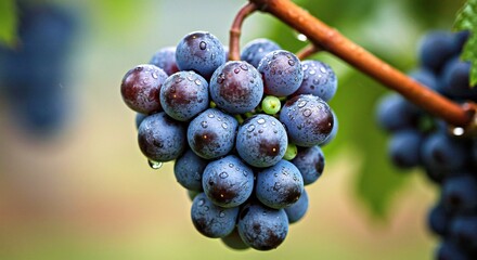 blue grapes on the vine