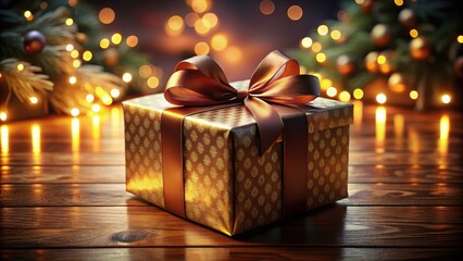 A beautifully wrapped gift waits to be unwrapped