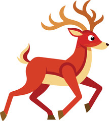 Reindeer Jumping Black Outline