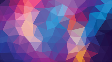 Abstract Colorful Purple Blue and Orange Low-Poly Geometric Background