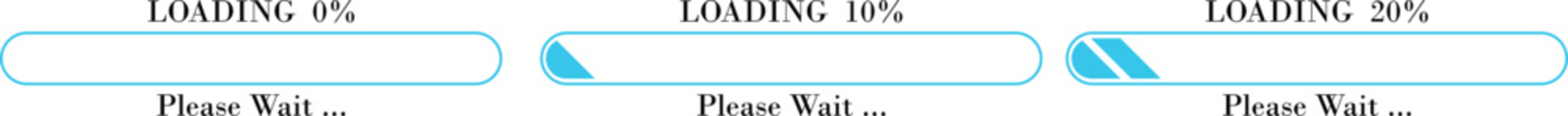 Loading Bar Please Wait Progress Icon set. loading bar progress Download progress status. Vector illustration.Collection loading status bar in different design. Web design elements for app.