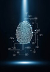 Digital fingerprint security shining bright, explore modern biometric technology and data protection for innovation and identity solutions now!