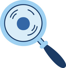 A simple and modern magnifying glass icon in blue tones, representing search, zoom, and discovery concepts. Ideal for apps, websites, and user interface projects