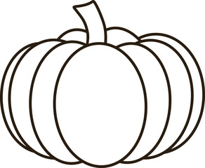 Pumpkin Cartoon Black Line Coloring Pages