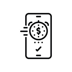 Black line icon for quick pay