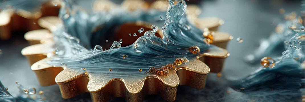 Close-up of a creamy substance being poured into a textured circular pastry mold, creating a captivating swirl effect