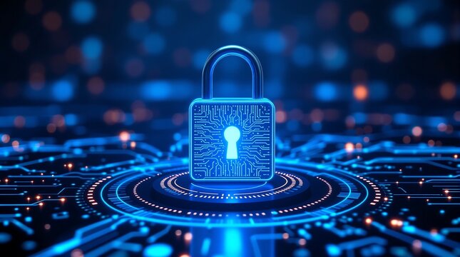 Understanding cybersecurity digital protection concept with padlock for data privacy online safety
