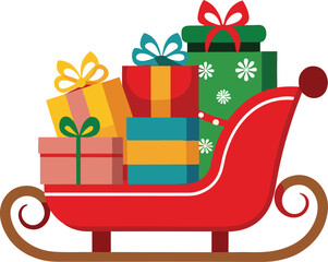 Sleigh Full of Gifts Clipart © HM