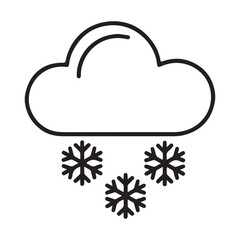 Cloud with snowflakes weather icon line art
