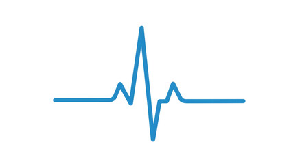 Blue electrocardiogram heartbeat pulse line healthcare monitor