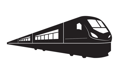 Naklejka premium Train vector isolated on white. Modern train or metro train icon.
