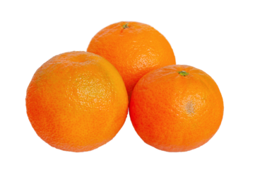 Three tangerines. Citrus fruit orange mandarin isolate.