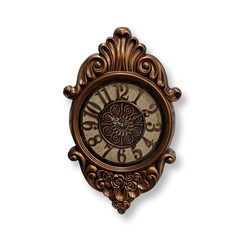 Elegant Vintage-Style Wall Clock with Ornate Bronze/Copper Frame and Floral Accents, Perfect for Adding Timeless Charm to Festive Holiday Decor.