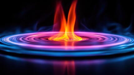 Abstract vibrant swirling fire and smoke