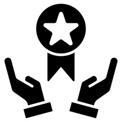 Honor Glyph Black Icon Illustration