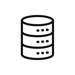 Database icon – vector illustration of stacked disks with dotted details