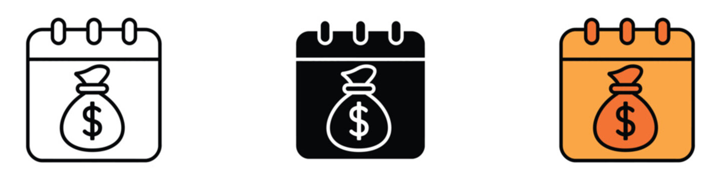 Annuity due icon vector. financial goals and mark payday symbol. vector illustration.