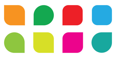 Vibrant collection of blank rounded square icon vector. Empty Discount tags symbol. vector illustration.