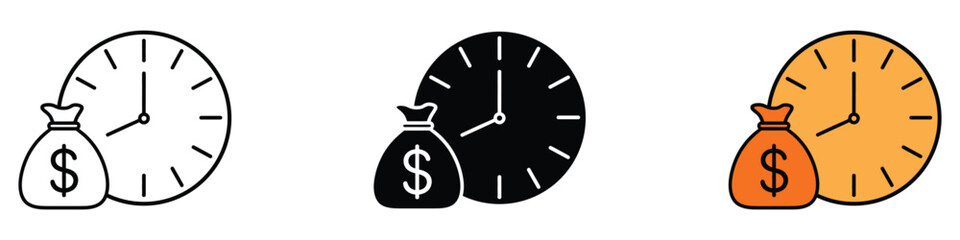 Long term investment icon vector. strategic time management and financial planning, save time and money symbol. vector illustration.