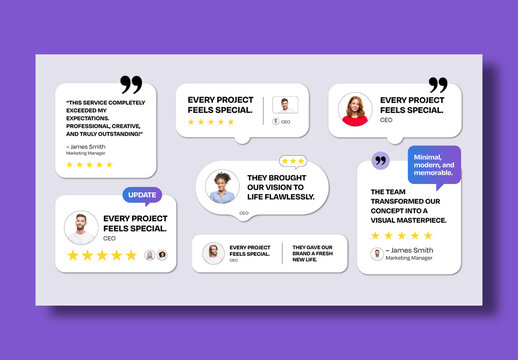 Testimonials, Review and Quotes Template