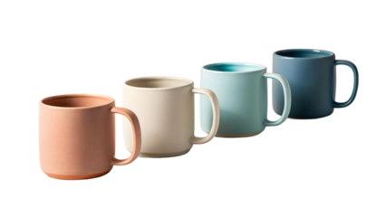 Modern Colorful Ceramic Mug Set Minimalist Pastel Coffee Cups