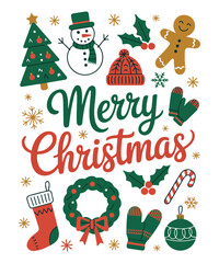 Hand-Drawn Christmas Doodle Elements