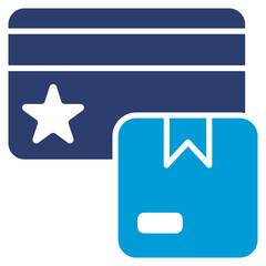 Reward Card Glyph Blue Icon Illustration