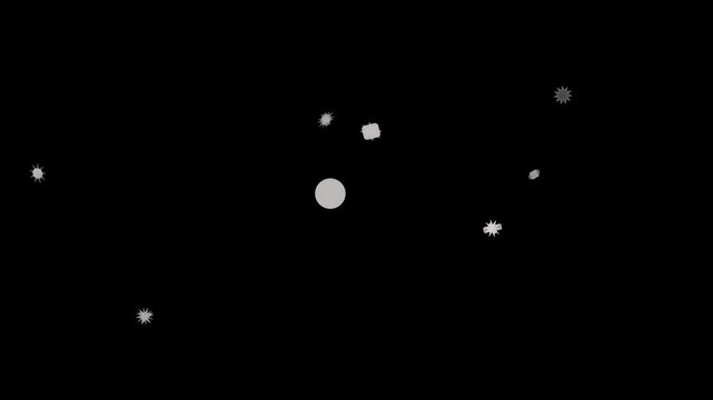 A celestial dance unfolds in the inky expanse of space, where stars twinkle and a solitary planet orbits, creating a mesmerizing cosmic ballet