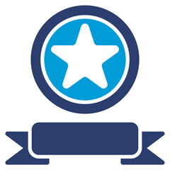 Reward Glyph Blue Icon Illustration