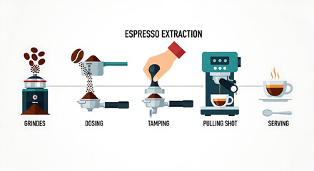 Espresso Extraction Process Illustration Coffee Making Guide
