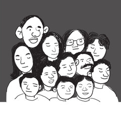 hand drawn urban people