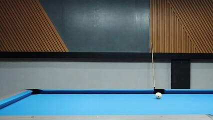 Cinematic Close-Up Footage of Billiard Balls Rolling on a Pool Table