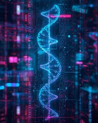 dna helix on black background