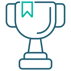 Trophy Line Blue Icon Illustration