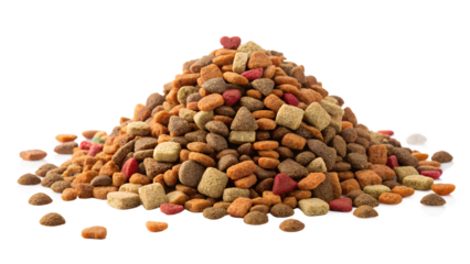 Pile of Dry Dog Food or Cat Kibble | High-Resolution Pet Nutrition Stock Photo